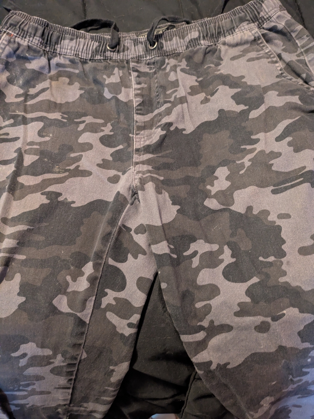 Men's Camo Cargo Pants - Black/Grey